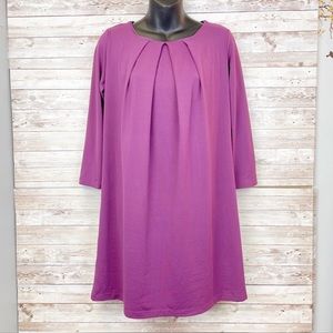 Susana Monaco Purple Gathered Neck Sheath Dress